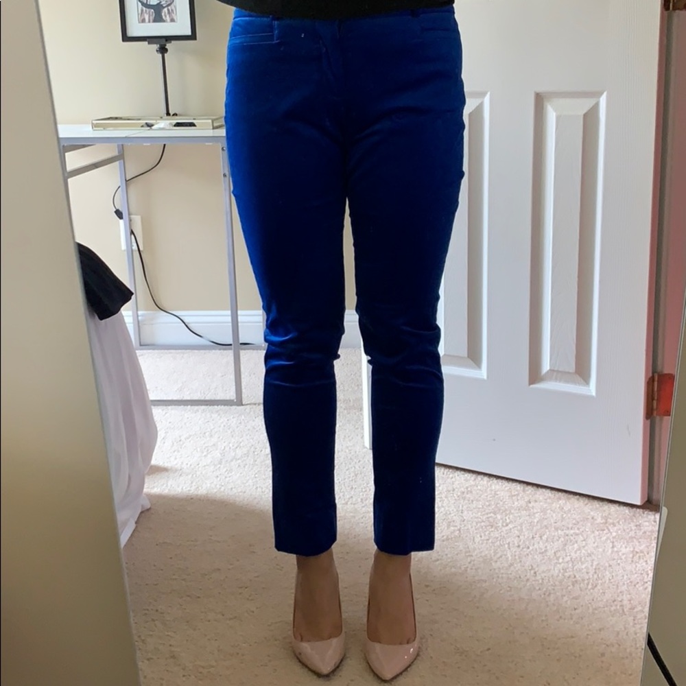 Blue velvet pants
